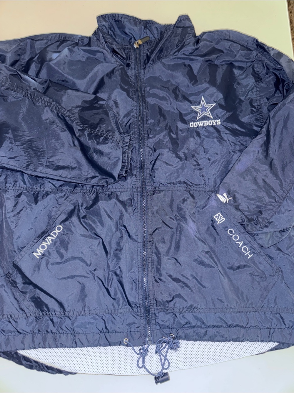 Puma Kids Navy Blue Rain Jacket with Cowboys Logo